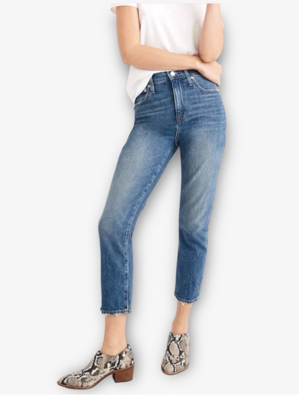 Madewell The High Rise Slim BOYJEAN Raw Hem Jeans Size 27
